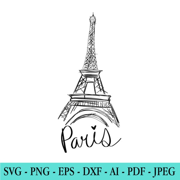 Eiffelturm SVG, Paris SVG, France SVG, French City svg, Travel svg, Cut File für Cricut, Silhouette, Vinyl Transfer, Sublimation