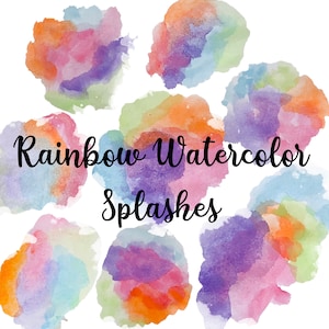 Boho Rainbows Handpainted Colorful Rainbows in warm browns 16 watercolor clipart graphics pinks and more.