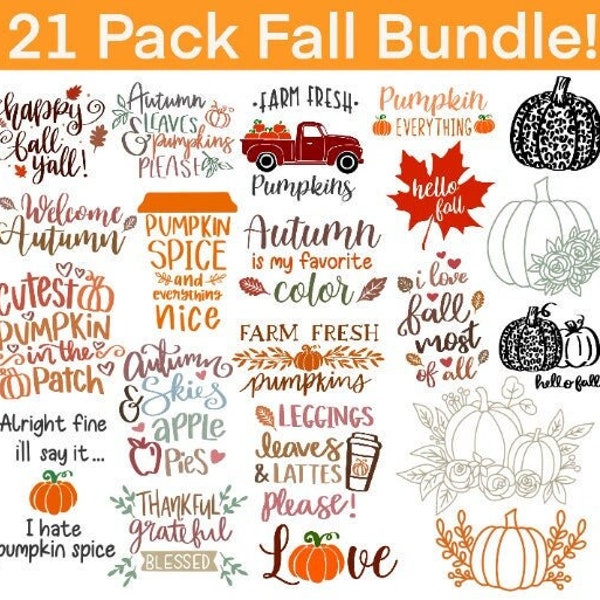 Fall SVG, Fall SVG Bundle, Autumn Svg, Thanksgiving Svg, Fall Svg Designs, Fall Sign, Autumn Bundle Svg, Cut File Cricut, Silhouette, PNG