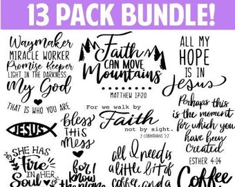 Christian Bundle SVG, Scripture Bundle, Waymaker SVG, Bible Verse Bundle, Cut Files for Cricut, Religious SVG, Jesus, God, Faith svg dxf