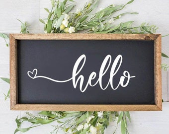 Hello SVG: Welcome Home Decor Sign Cut File (Digital Download)