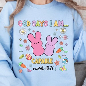 God Says I Am Capable PNG, Easter png, Spring PNG, Easter Egg Png, Easter Designs Png, Happy Easter Png, Christian Easter,Sublimation PNG