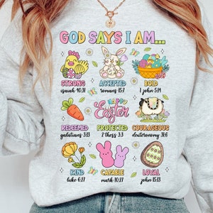 God Says I Am PNG, Easter png, Spring PNG, Easter Egg Png, Easter Designs Png, Happy Easter Png, Bunny Png, Christian Easter,Sublimation PNG