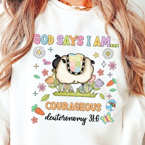 God Says I Am Courageous PNG, Easter png, Spring PNG, Easter Egg Png, Easter Designs Png, Happy Easter Png, Christian Easter,Sublimation PNG