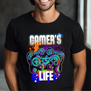 Gamer's Life Sublimation, Gamer Shirt PNG, Videospiele PNG, Game Controller PNG, Spieltag PNG, Lustiger Gamer PNG, Sublimation