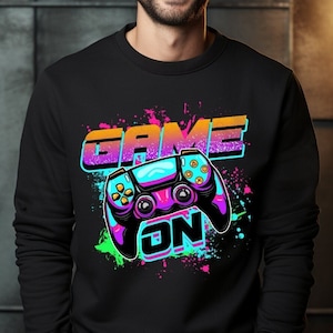 Game On Sublimation, Gamer Shirt PNG, Videospiele PNG, Game Controller PNG, Spieltag PNG, Lustiger Gamer PNG, Sublimation