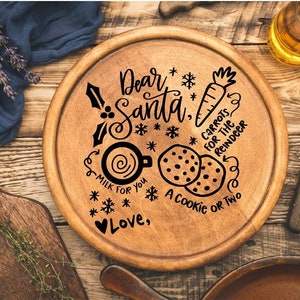Santa Tray SVG, Caro Babbo Natale, Biscotti e Latte SVG, Santa SVG, Vassoio di Natale in formato SVG, Scheda di Natale in formato SVG, Santa Board in formato SVG, Taglia File Cricut