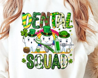 Dental Squad St. Patrick's Day PNG: Leopard Rainbow Design (Digital Download)