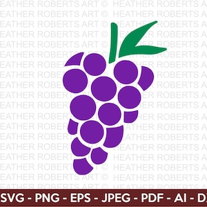 Druif SVG, fruit SVG, wijn SVG, Berry Fruit SVG, paars fruit, druiven clipart, Cricut Cut-bestanden