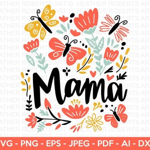 Maman SVG, svg fête des mères, papillon, Svg chemise maman, cadeau fête des mères, maman fille, fichier de coupe pour Cricut, sublimation, téléchargement numérique