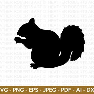 Écureuil Svg, Svg bébé écureuil, Svg écureuil mignon, Svg animaux de la forêt, Silhouette d'écureuil, Svg amoureux des animaux, fichier coupe Cricut, Silhouette