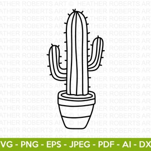 Cactus SVG, Suculento, Planta, Verano Svg, Cactus Clip Art, Cactus, Cactus Print, SVG, Cortar Archivo para Cricut, Silueta