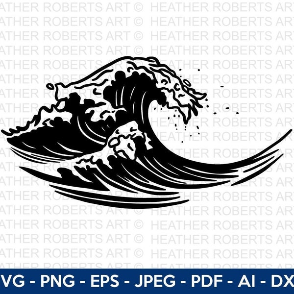 Ocean Waves SVG, Ocean SVG, Waves svg, Sea Svg, Water Svg, Aquatic, Sea Waves Svg, Beach Svg, Swimming Svg, Cut File For Cricut,Silhouette