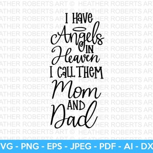 Mom und Dad Engel SVG, Engel SVG, Himmel SVG, Mama und Papa geschnitten, geschnitten Datei für Cricut, Silhouette