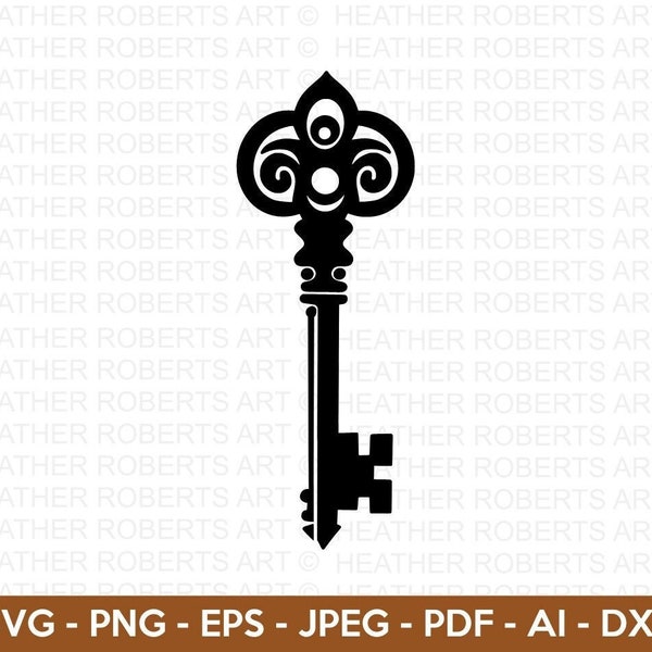 Key Svg, Key Clipart Svg, Lock Svg, Antique Svg, House Key Svg, Vintage Key Svg, Antique Decorative Svg, Cut File Cricut, Silhouette