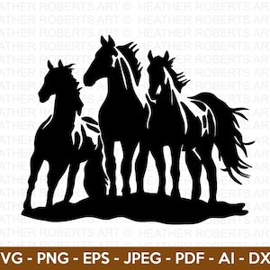 Chevaux SVG, Svg cheval, animaux de la ferme SVG, Svg vie à la ferme, silhouette de cheval, clipart cheval, fer à cheval, Svg pour amateur de chevaux, fichier coupe Cricut