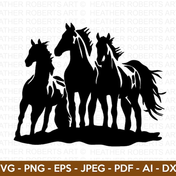 Horses SVG, Horse Svg, Farm Animals SVG, Farm Life Svg, Horse SIlhouette, Horse Clipart, Horseshoe Svg, Horse Lover Svg, Cut File Cricut