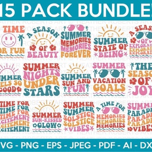 Retro Summer SVG Bundle, Beach SVG, Beach Quotes,Summer shirt svg, Beach shirt svg, Beach VIbe svg, Summer Quote,Cricut Cut Files,Silhouette
