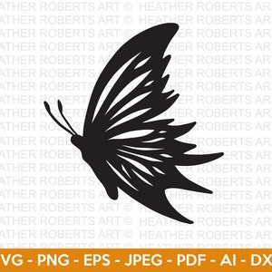 Mariposa SVG, Insecto Svg, Silueta de mariposa, Mariposa Monarca svg, Imágenes Prediseñadas de mariposa, Archivo de corte Cricut, Silueta