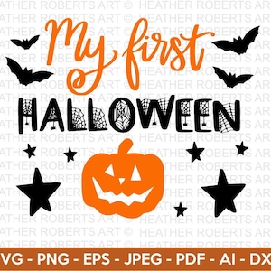 My First Halloween SVG, Cute Halloween SVG, Halloween Shirt svg, Halloween Onesie svg, Ghost Vibes, Halloween Vibes, Cut Files Cricut