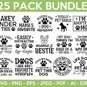 Hond citaten SVG bundel, hond citaten SVG, bont moeder svg, hond moeder svg, hond mama, pootafdrukken SVG, hondenliefhebber svg, Cricut gesneden bestand, silhouet