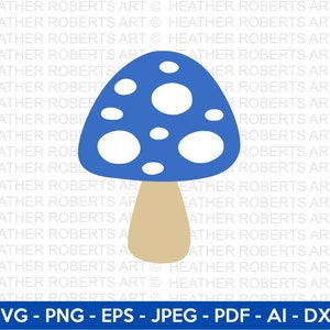 Fungo blu Svg, Fungo Svg, Fungo Clipart SVG, Funghi Svg, Verdura Svg, Fungo carino Svg, Pianta Svg, File di taglio per Cricut, Silhouette
