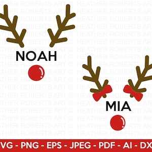 Rentier-Rahmen SVG, Rentier-Namensrahmen SVG, Weihnachten-Svg, Weihnachtsfamilien-Shirts SVG, Weihnachtsschild-Svg, Monogramm-Svg, Cricut-Schnitt-Datei
