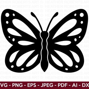 Papillon SVG, Silhouette de papillon, monarque svg, Clipart papillon, fichier de coupe Cricut, Silhouette