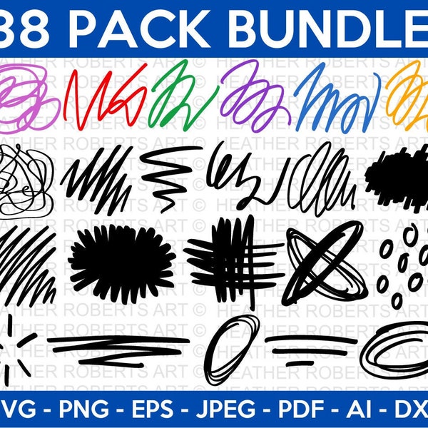 Garabato SVG Bundle, Garabato Líneas Svg, Garabato Garabato Svg. Garabatos svg, Dibujo Svg, Scratching Svg, Cortar archivo para Cricut, Silueta