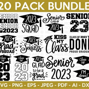 Graduation SVG Bundle, Proud Graduate 2023 SVG, Senior 2023 svg, Class of 2023 svg, Graduation 2023 SVG, Graduation Cap svg,Cricut Cut Files