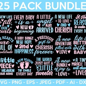 Baby citaat SVG-bundel, baby rompertje svg, pasgeboren svg, babyshower, babycitaat, kinderkamer svg, citaten pasgeboren, bestand knippen voor Cricut, silhouet