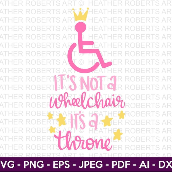 It's Not a Wheelchair It's a Throne Svg, Wheelchair Svg, Handicap Svg, Disability Svg, Special Mobility Svg, Cut files for Cricut,Silhouette