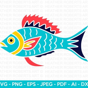 Fish SVG, Ocean Svg, Sea Animal, Colored Fish Svg, Fish Clipart, Aquatic, Aquatic Animals, Cut File Cricut, SIlhouette