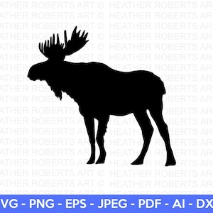 Elch SVG, Natur Elch svg, Baby Elch svg, Tiere svg, Elch Silhouette, Elch Clipart, Dschungel svg, Waldtier, Cut File für Cricut