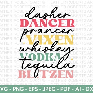 Ballerina Vixen Vodka Retro SVG, Citazioni di Natale retrò SVG, Camicia di Natale in formato SVG, Inverno in formato SVG, Buon Natale, Taglia File Cricut