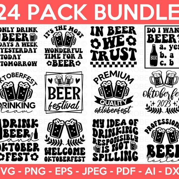 Oktoberfest Svg Bundle, Beer Svg, Beer Dad Svg, Beer Shirt Svg, Drinking Svg, Beer Quotes Svg, Alcohol Svg, Cut Files for Cricut, Silhouette