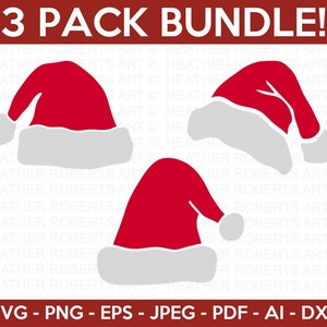 Pacote Mini SVG de Chapéus de Papai Noel de Natal, Chapéus de Papai Noel Svg, Camisas de família SVG, Camisas de Natal svg, Papai Noel, Desenhos de Natal SVG, Arquivo de corte Cricut