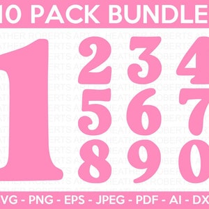 Pacchetto SVG di numeri, numeri numerici in formato Svg, monogrammi di numeri, conteggio dei numeri in formato Svg, disegni di numeri in formato Svg, file di taglio Cricut, sagoma