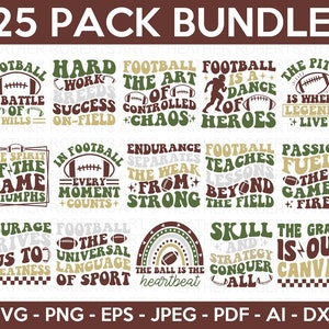 Bundle football rétro SVG, football SVG, maillot de football SVG, football citations Svg, dessins de football svg, Svg de fan de football, fichier coupe Cricut
