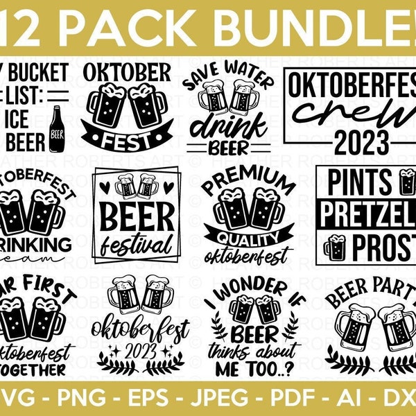 Oktoberfest Svg Bundle, Beer Svg, Beer Dad Svg, Beer Shirt Svg, Drinking Svg, Beer Quotes Svg, Alcohol Svg, Cut Files for Cricut, Silhouette