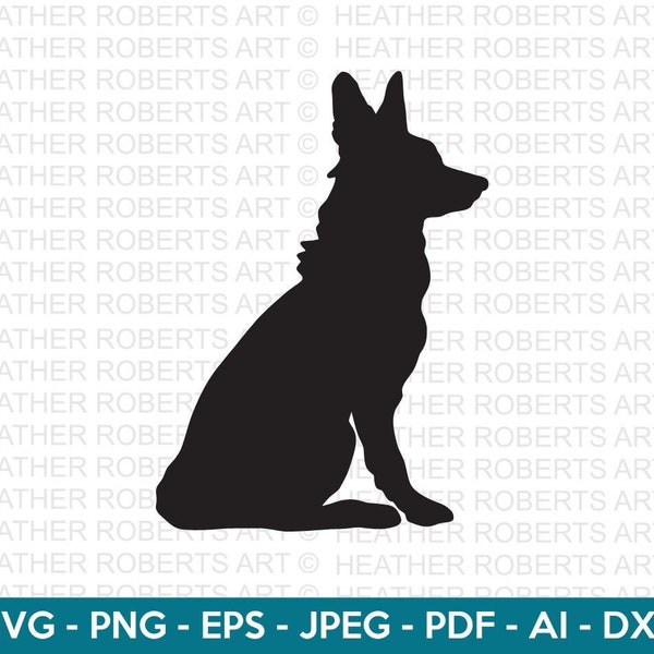 German Shepherd SVG, Dog Silhouette Svg, Playful Dog Svg, Dog Breed Svg, Dog Svg, Dog Clipart Svg, Dog Lover Svg, Cut File Cricut