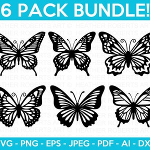 Paquete de mariposas svg, Buttefly svg, doodle mariposa svg, mariposa monarca svg, mariposa clipart, archivo de corte cricut, silueta