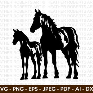 Chevaux SVG, Svg cheval, animaux de la ferme SVG, Svg vie à la ferme, silhouette de cheval, clipart cheval, fer à cheval, Svg pour amateur de chevaux, fichier coupe Cricut