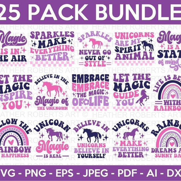 Unicorns SVG Bundle, Magical SVG Bundle, Unicorns SVG,  Unicorn Quotes Svg, Unicorn Birthday Svg, Cute Unicorn, Cut File Cricut, Silhouette