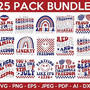 Retro 4. Juli SVG Bundle, 4. Juli svg, vierter Juli svg, Amerika svg, USA Flagge svg, Unabhängigkeitstag SVG, Cut File Cricut, Silhouette