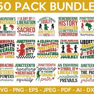 Juneteenth SVG-bundel, juni negentiende Svg-bundel, African American Svg, Emancipation Day Svg, Freedom Svg, Unity Svg, gesneden bestand Cricut