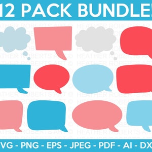 Sprechblase SVG Bundle, Gedankenblase SVG Bundle, Sprechblase SVG, Sprechblase SVG, Textblase svg, Bubble Nachricht, Cut File Cricut, Silhouette