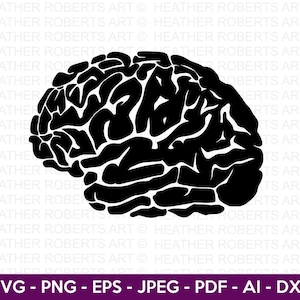 Gehirn geschnitten Datei, Gehirn Clipart, 3D Illustration, 3D Illustration, 3D Illustration, geschnittene Datei für Cricut, Silhouette, geschnittene Dateien für Cricut, Silhouette