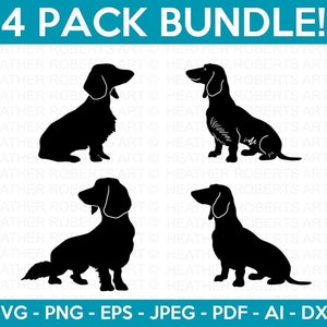 Dachshund Dog SVG Bundle, Dog Silhouette Svg, Playful Dog Svg, Dog Breed Svg, Dog Svg, Dog Clipart Svg, Dog Lover Svg, Cut File Cricut