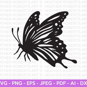 Mariposa SVG, Insecto Svg, Silueta de mariposa, Mariposa Monarca svg, Imágenes Prediseñadas de mariposa, Archivo de corte Cricut, Silueta